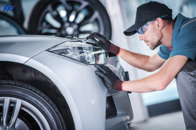 Phares avant d’un véhicule réparés par FFV sans avance de frais grâce à votre assurance auto